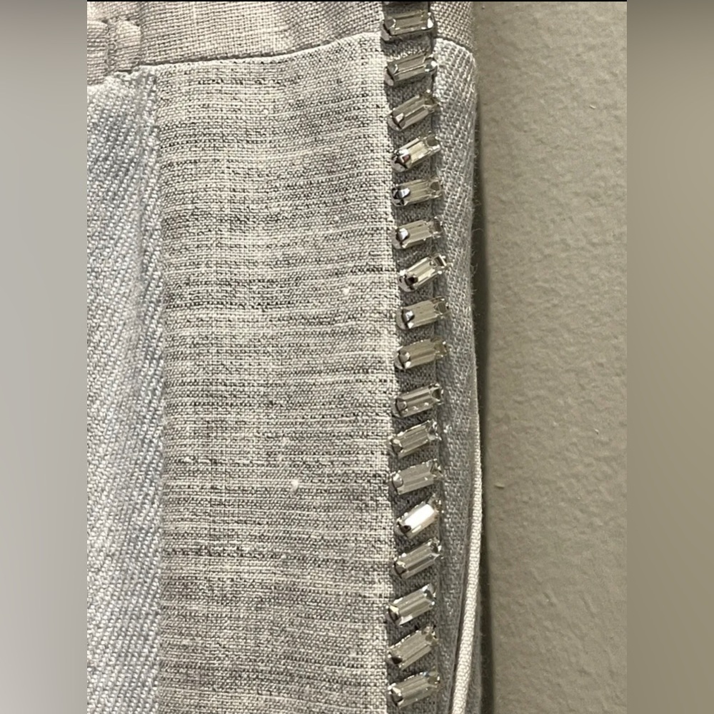 Burberry - NWT Men's Grey & Crystal Embroidered Linen Trousers - Retails $3,190